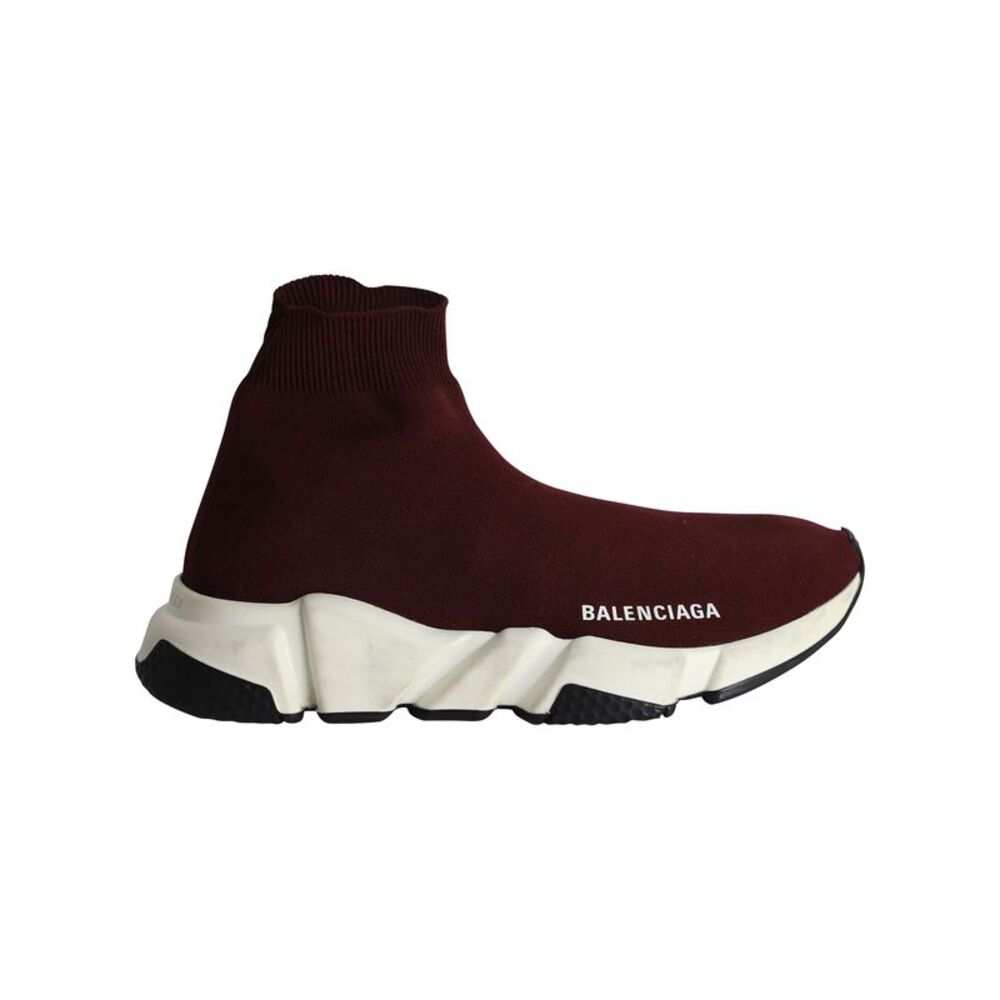 Balenciaga Speed Sneakers in Burgundy Polyester